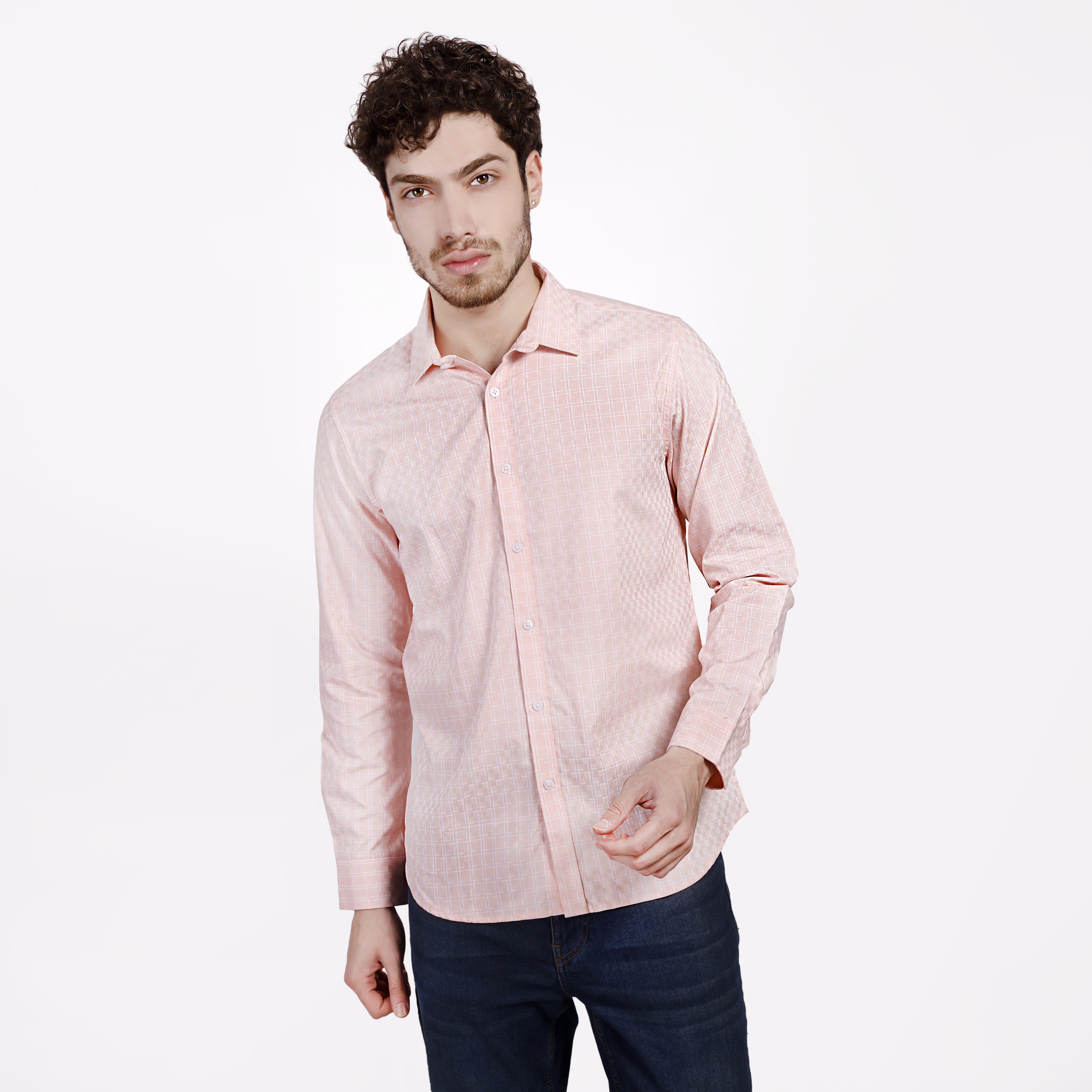 Chivalry Peach Slim Fit Men's Shirt