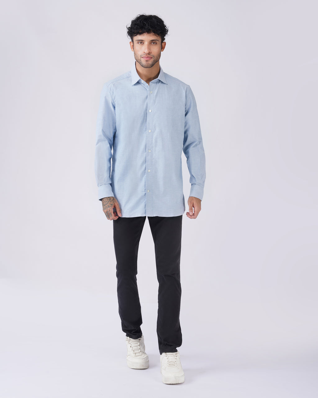 Blue Cotton Oxford Shirt
