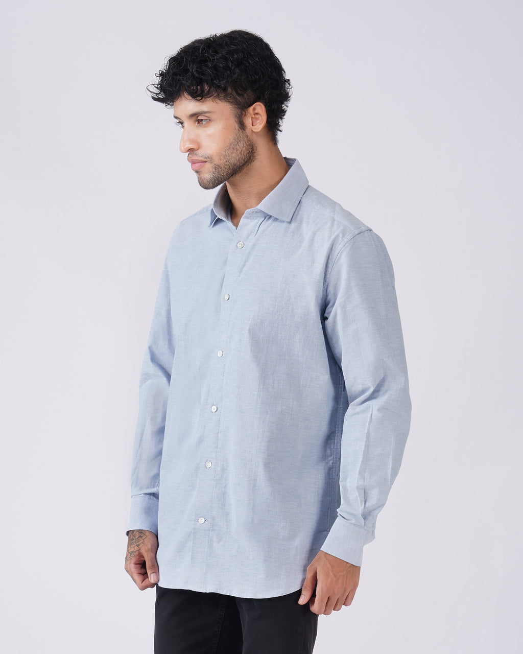 Blue Cotton Oxford Shirt
