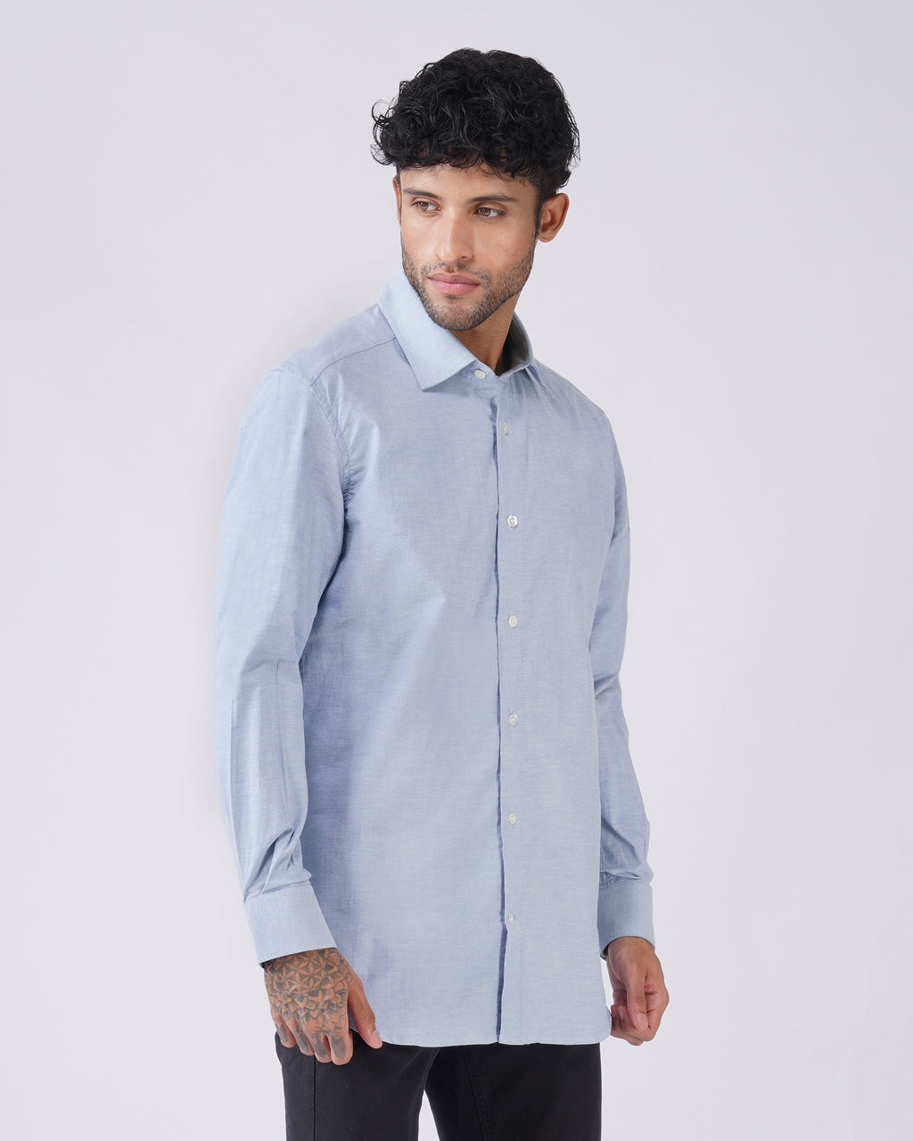Blue Cotton Oxford Shirt