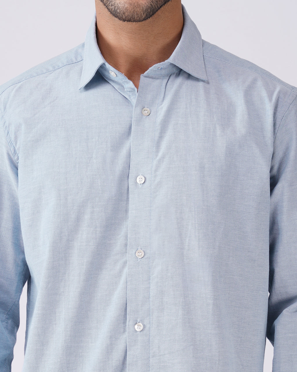Blue Cotton Oxford Shirt