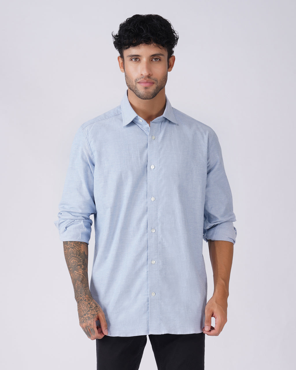 Blue Cotton Oxford Shirt