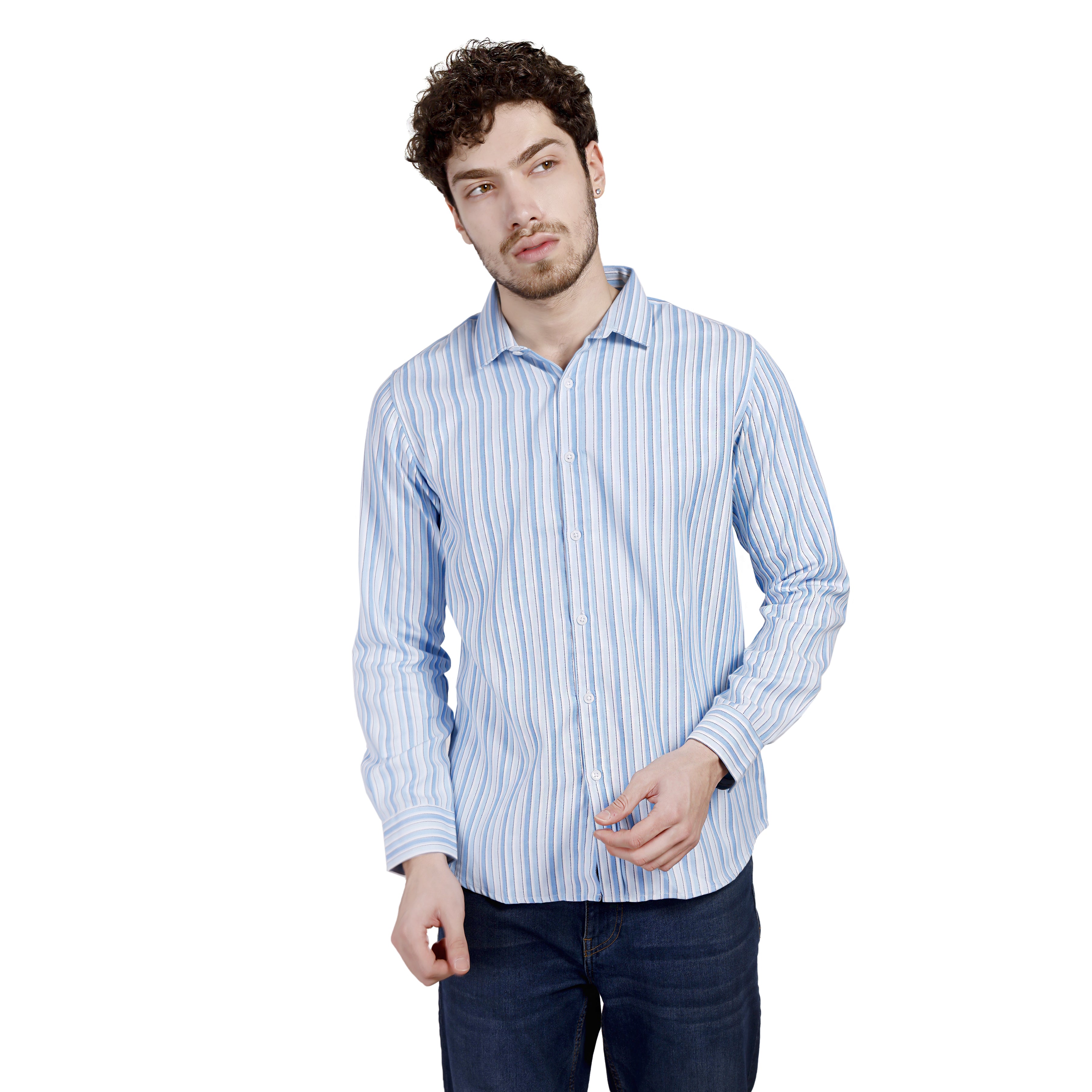Blue Stripe Cotton Shirt