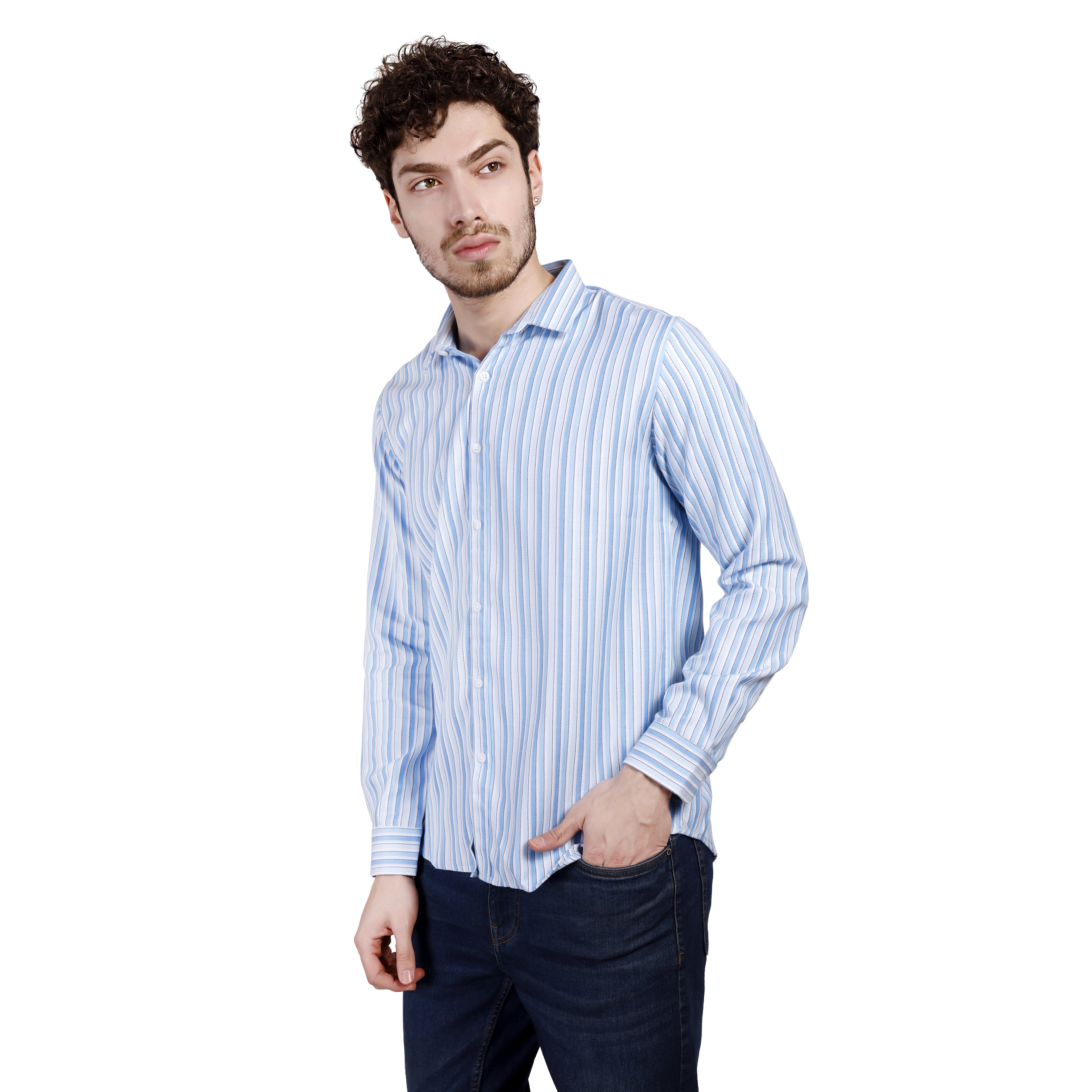Blue Stripe Cotton Shirt