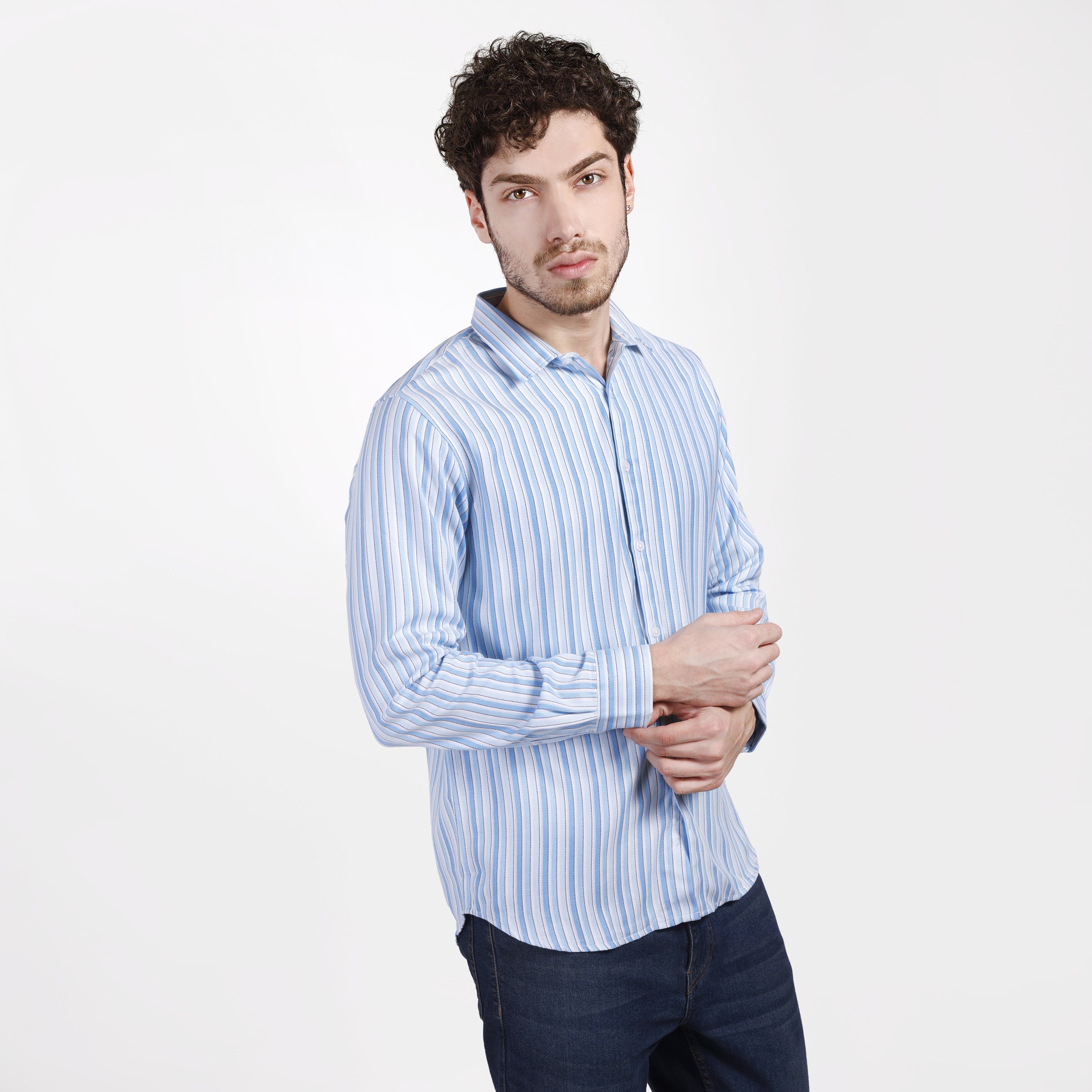 Blue Stripe Cotton Shirt