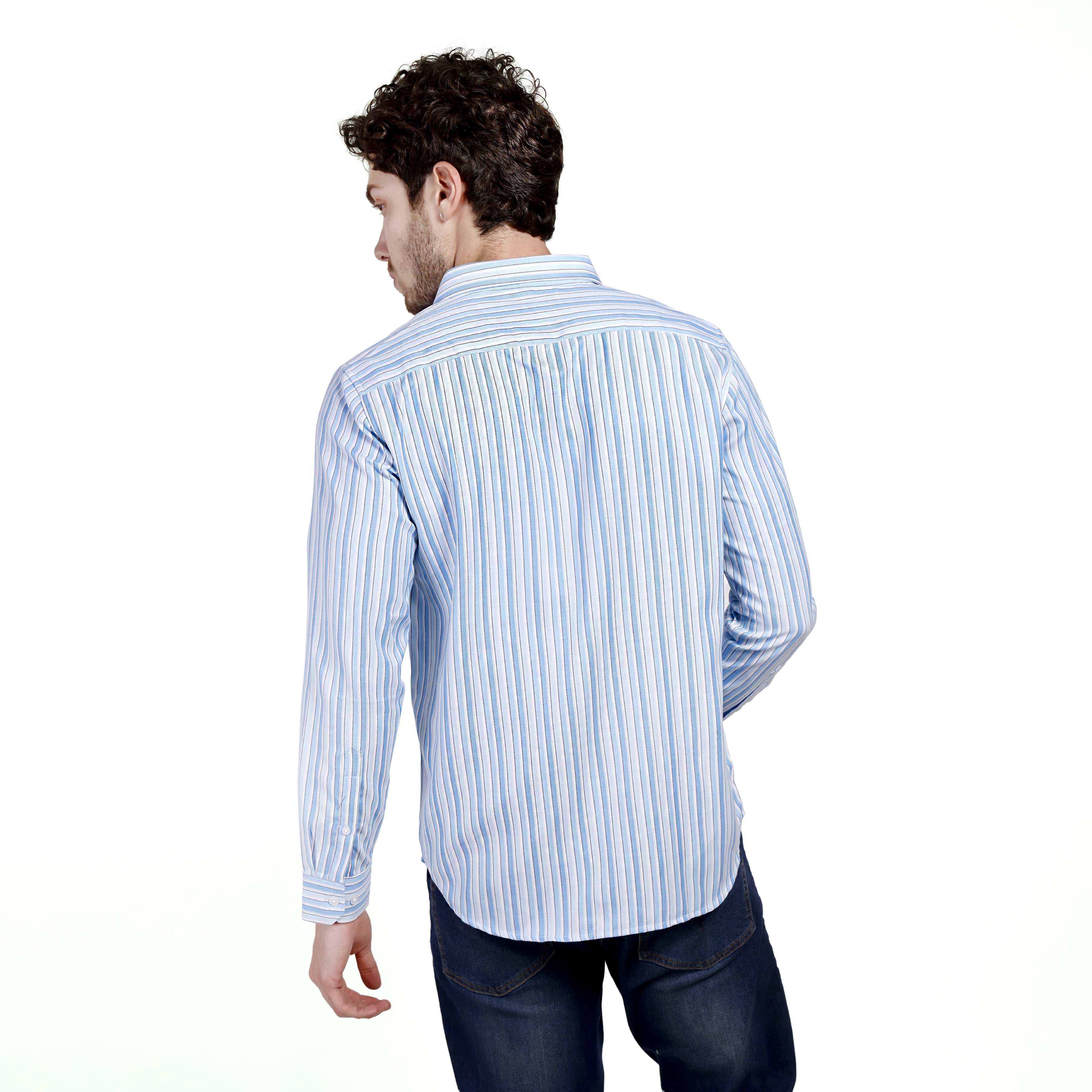 Blue Stripe Cotton Shirt
