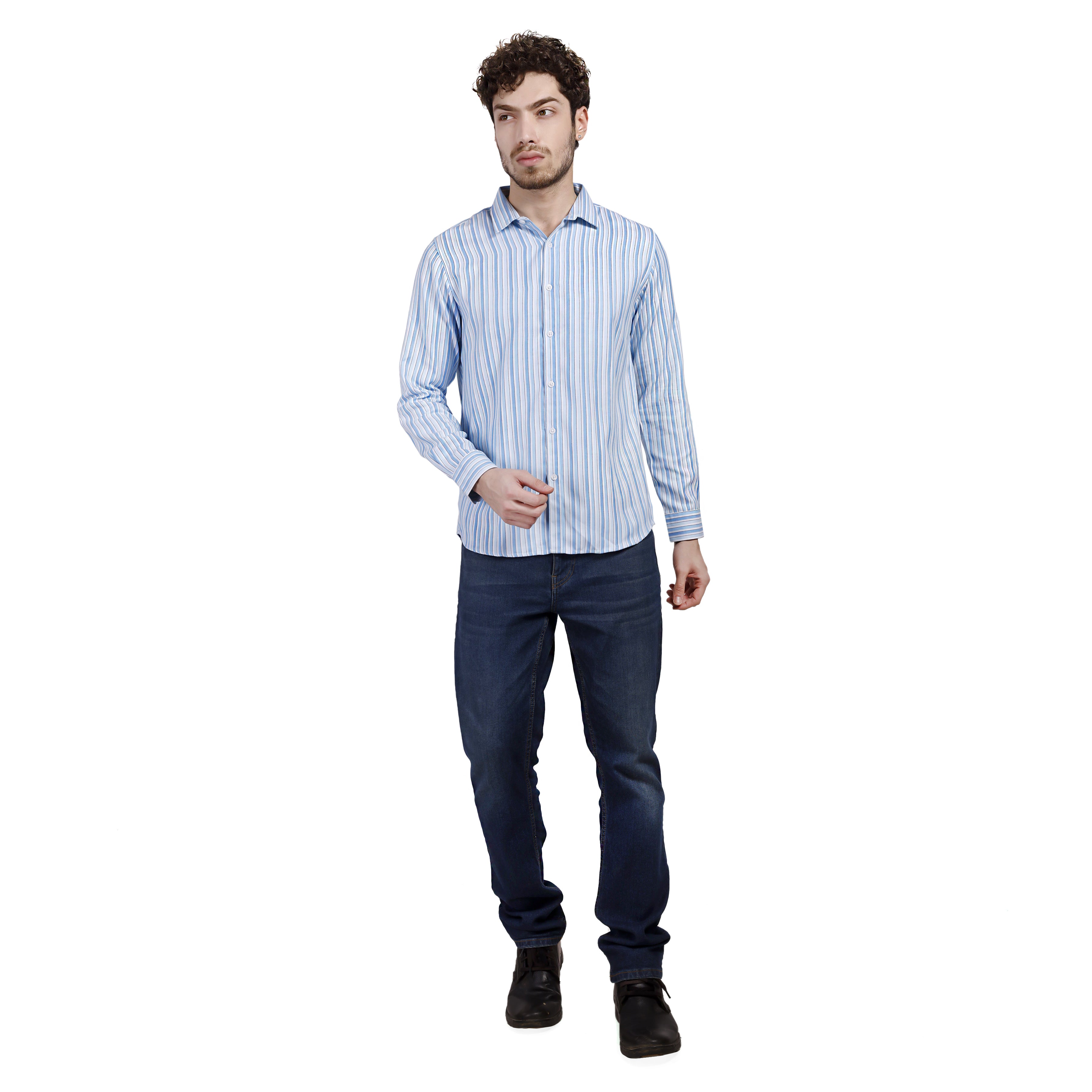 Blue Stripe Cotton Shirt