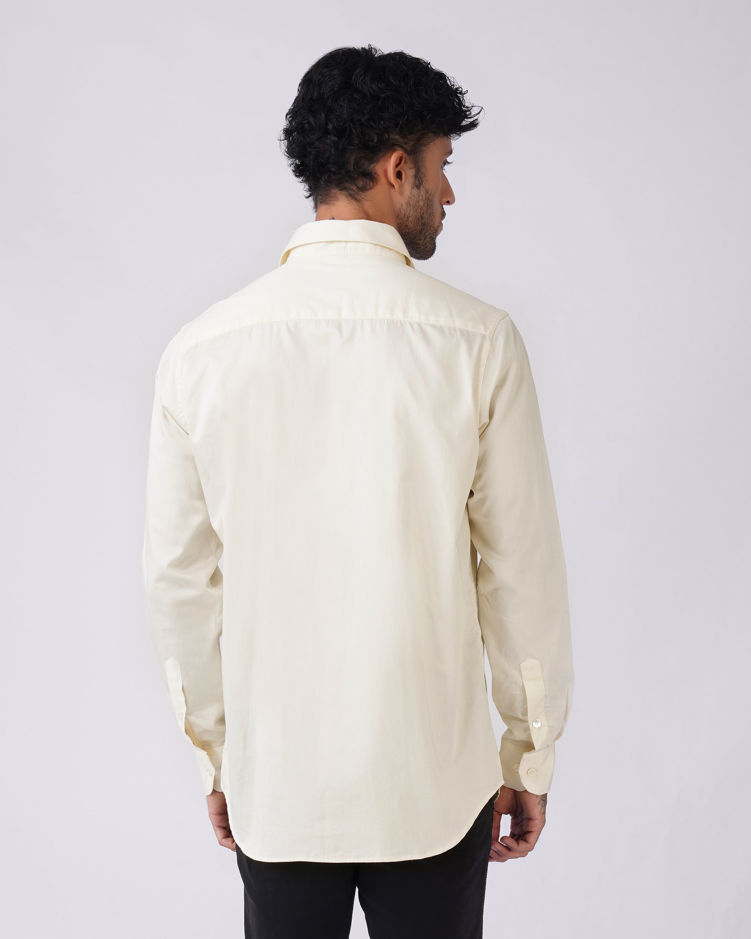 Pale Yellow Cotton Shirt