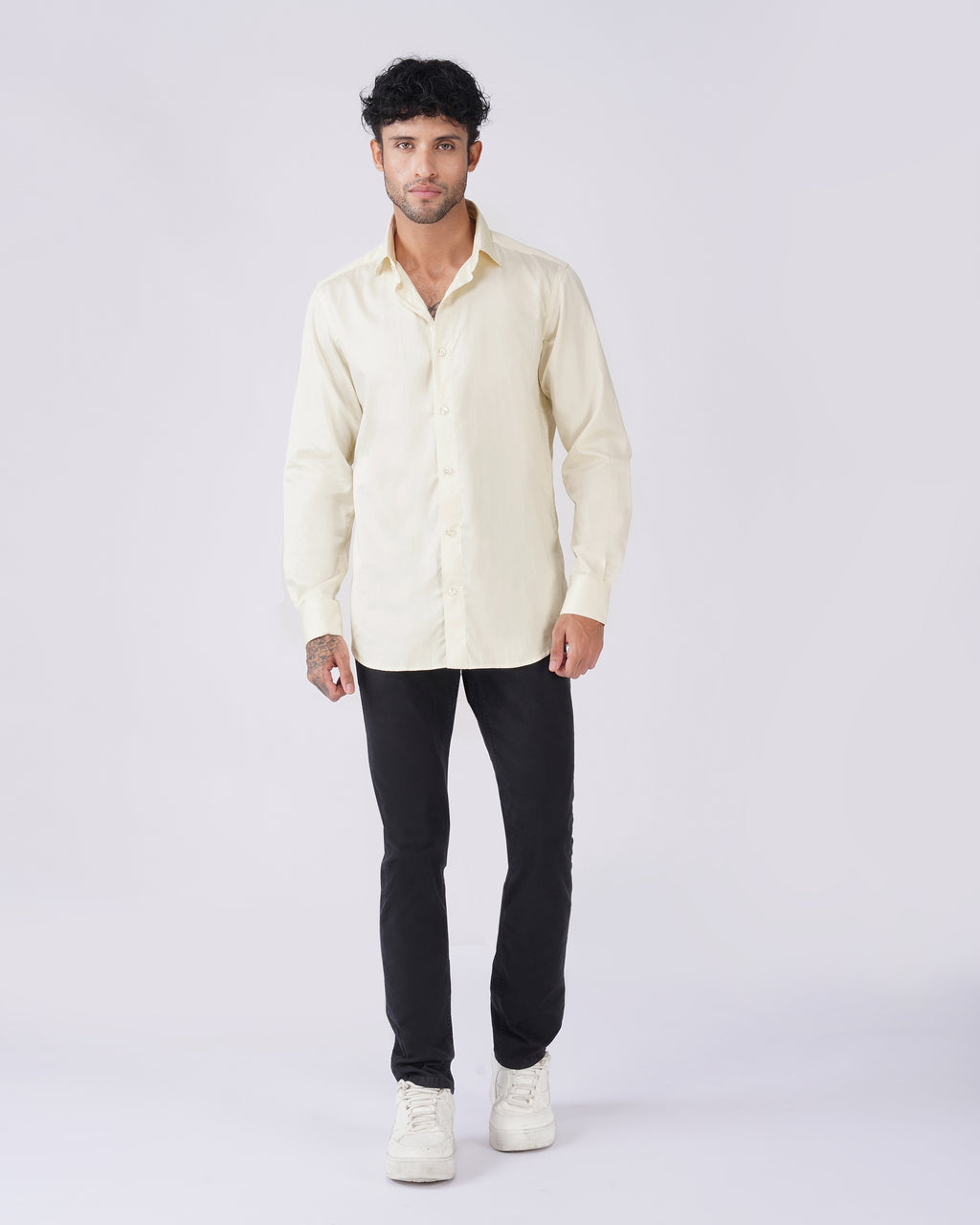 Pale Yellow Cotton Shirt