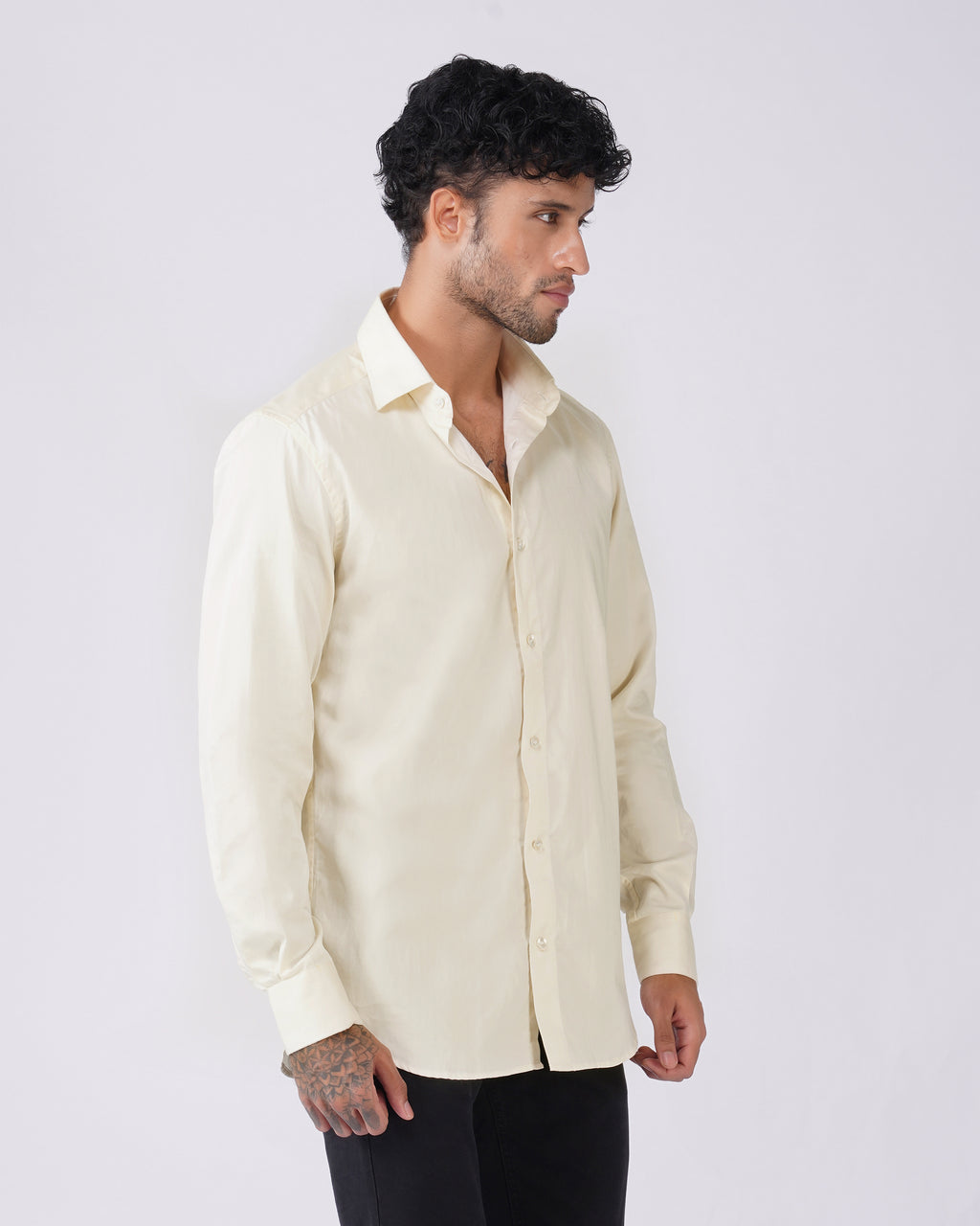 Pale Yellow Cotton Shirt
