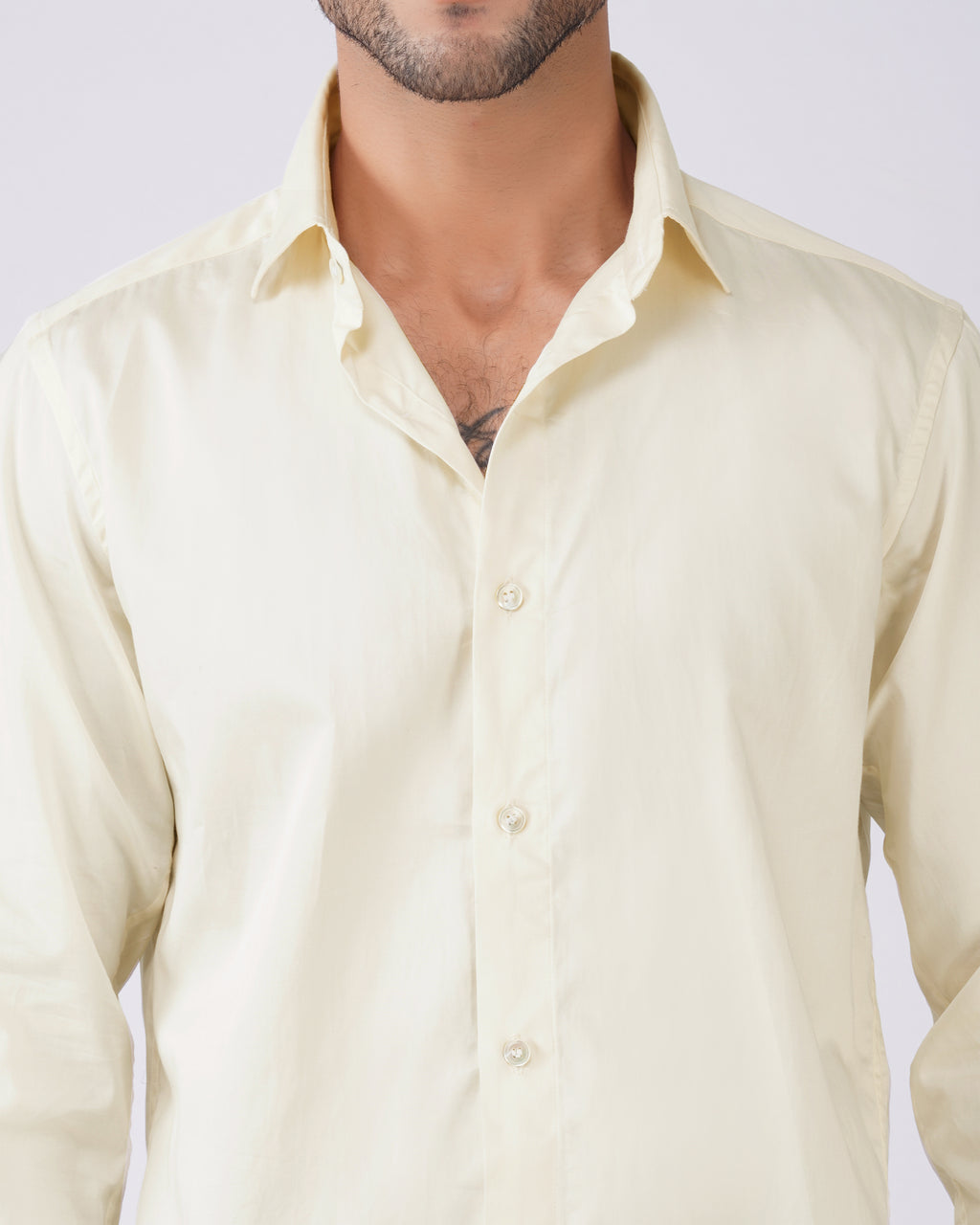 Pale Yellow Cotton Shirt