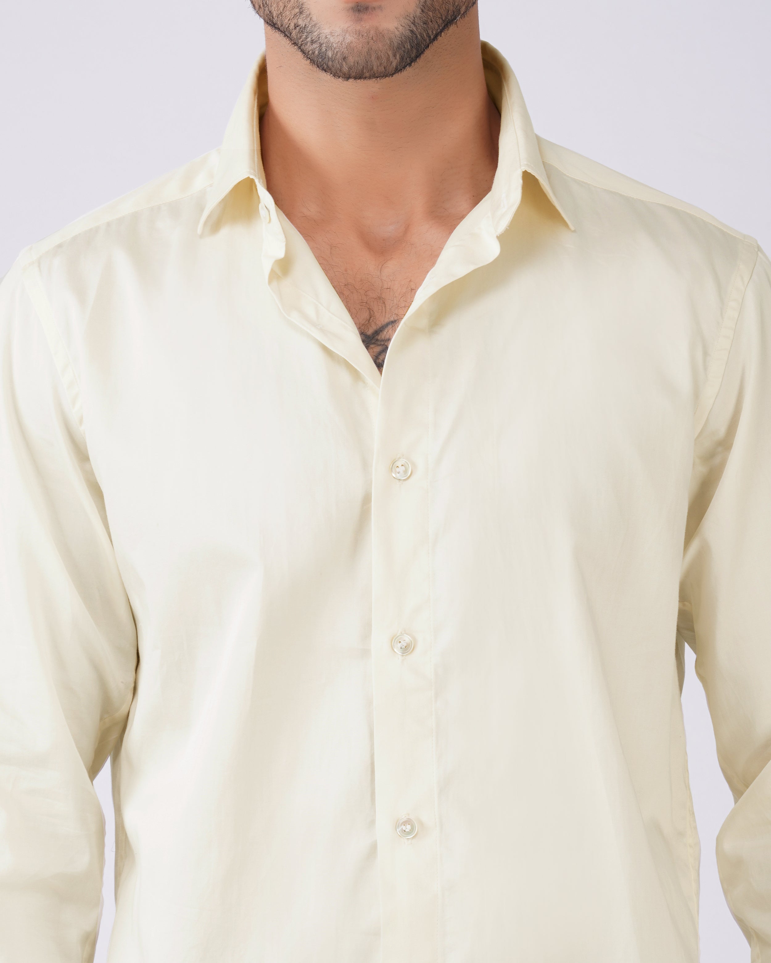 Pale Yellow Cotton Shirt