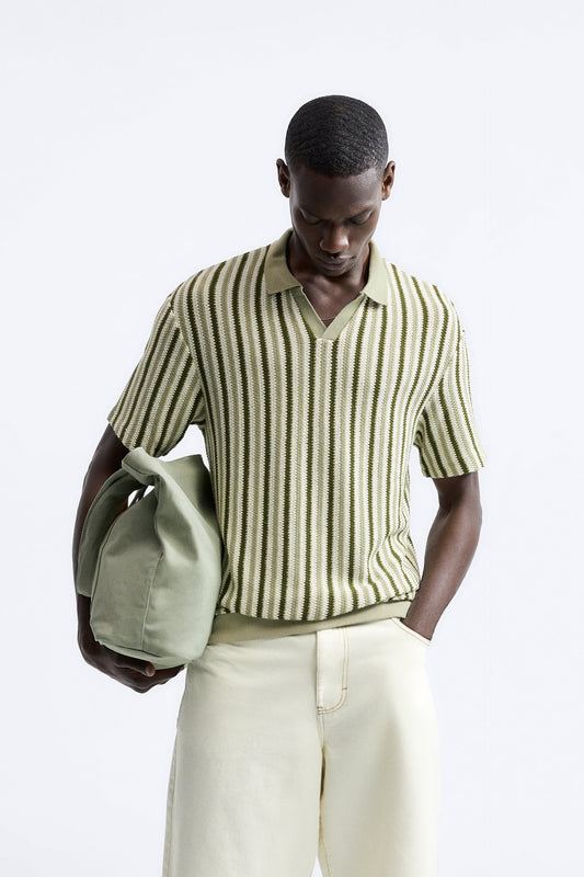 STRIPED JACQUARD POLO SHIRT