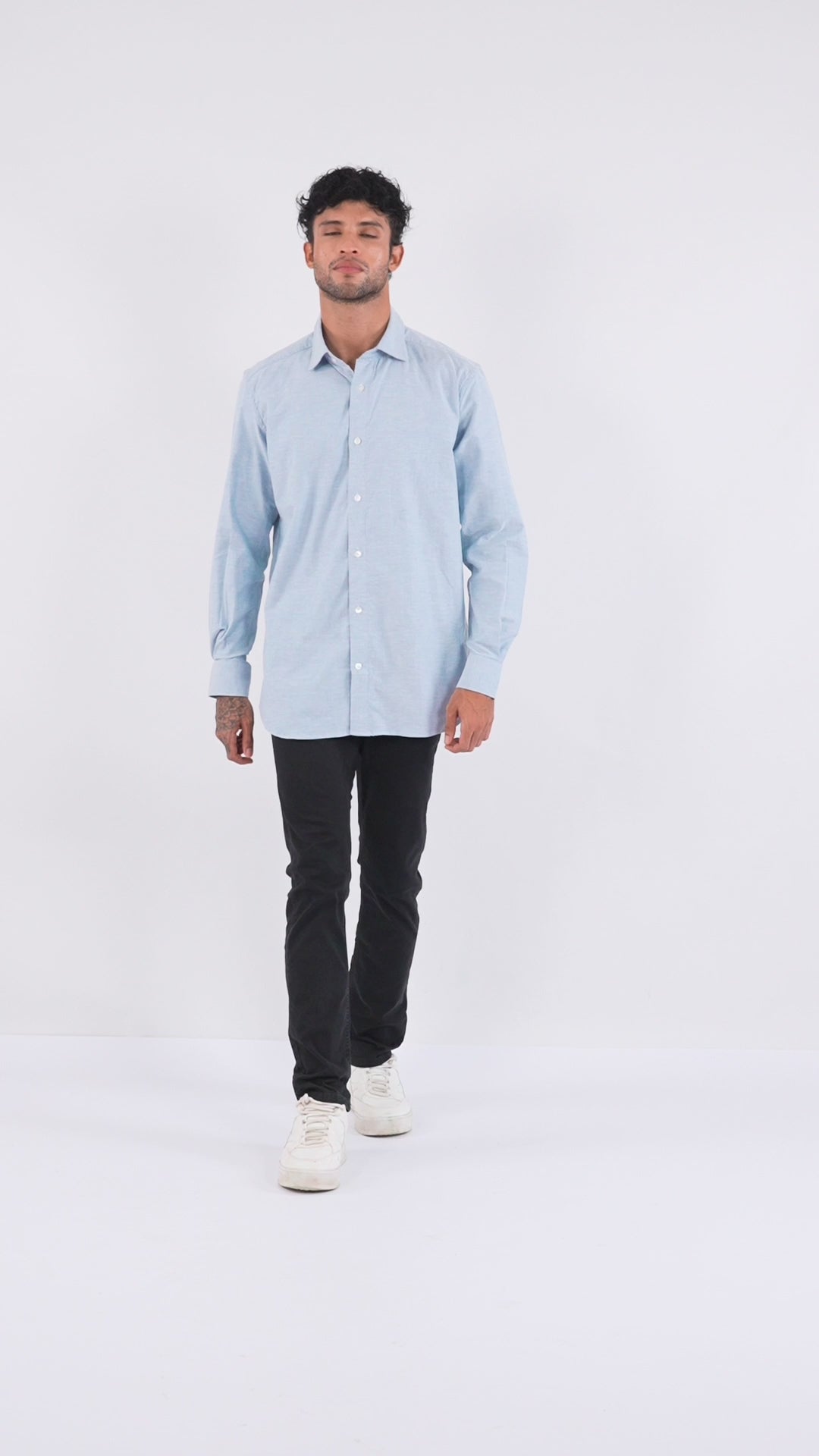 Blue Cotton Oxford Shirt