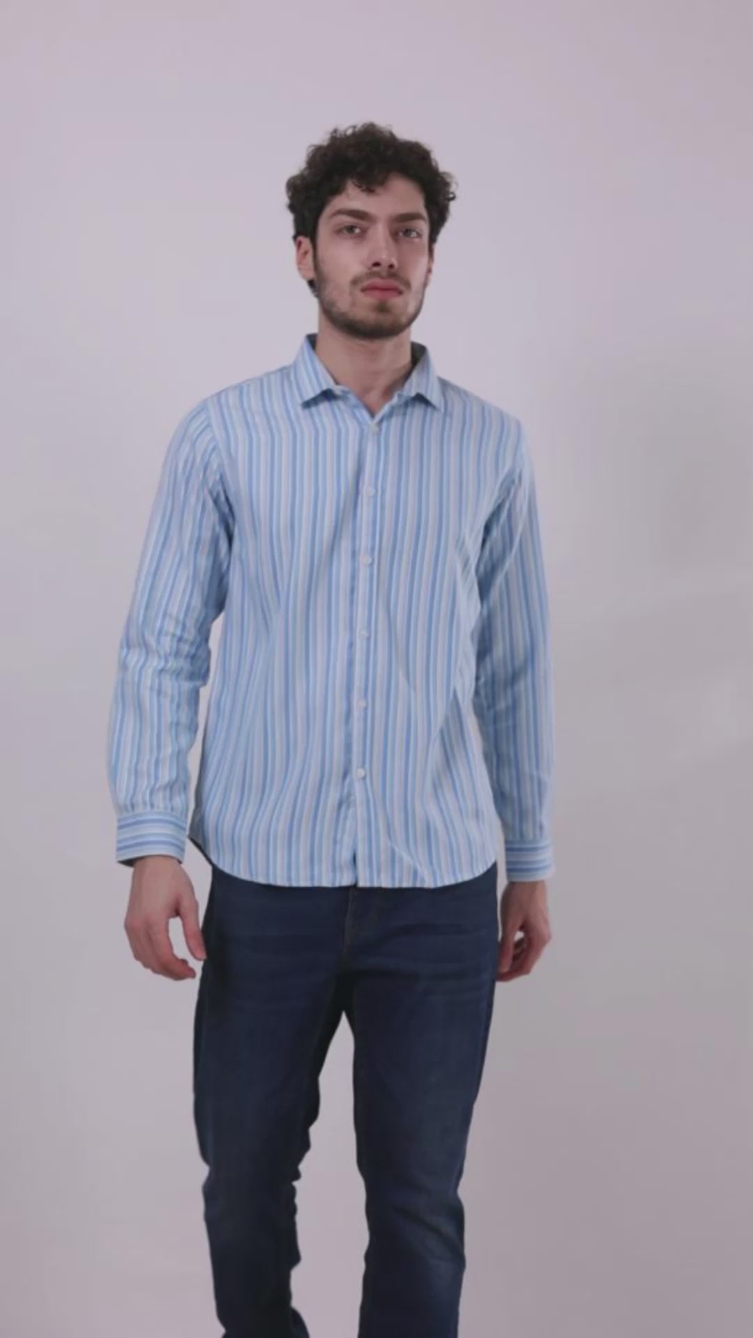 Blue Stripe Cotton Shirt