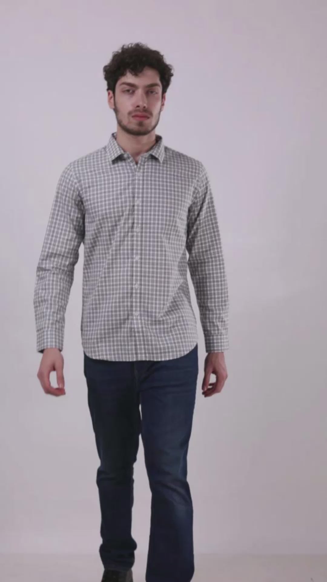 Grey Checks Cotton Shirt