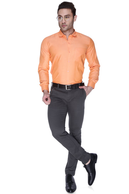 Buy Men's Premium Fine Orange Formal Shirt for men - Chivalry