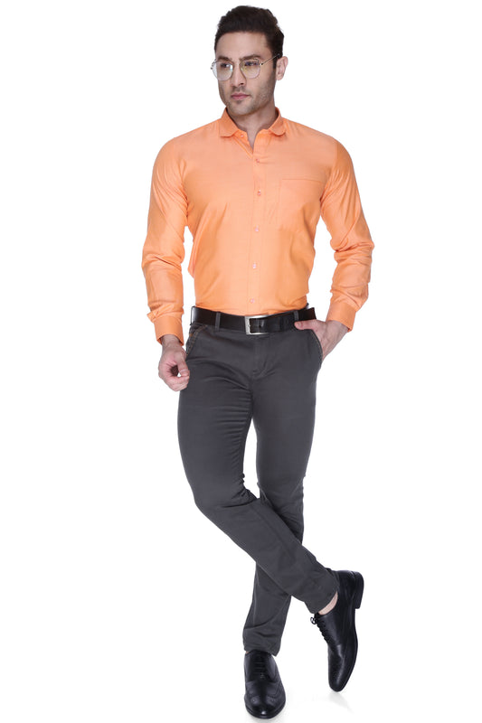 Buy Men's Premium Fine Orange Formal Shirt for men - Chivalry