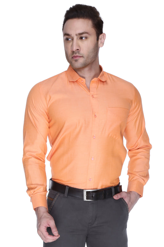 Buy Men's Premium Fine Orange Formal Shirt for men - Chivalry