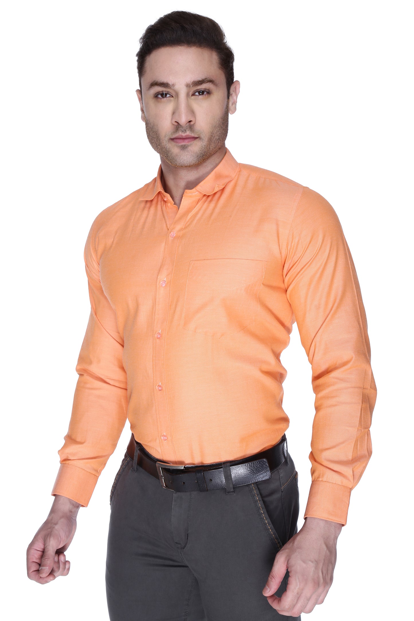 Buy Men's Premium Fine Orange Formal Shirt for men - Chivalry