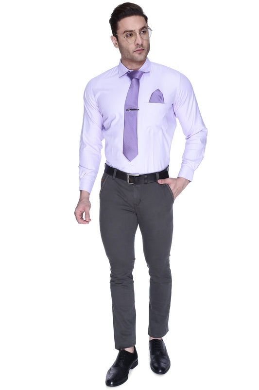 Men's Dobby Lavender Formal shirt for men - Chivalry