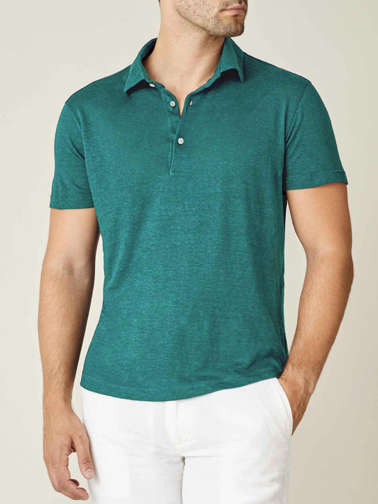 Custom Fit Green Polo Shirt
