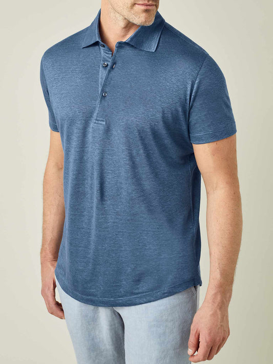 Custom Fit Blue Polo Shirt