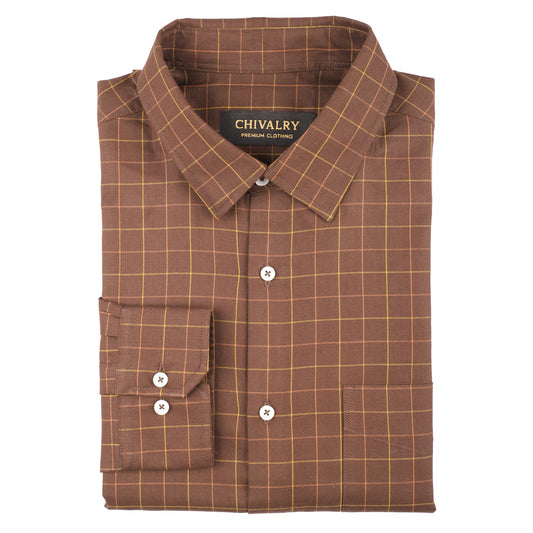 Full Sleeves Brown Luxury Shirt for men - Chivalry