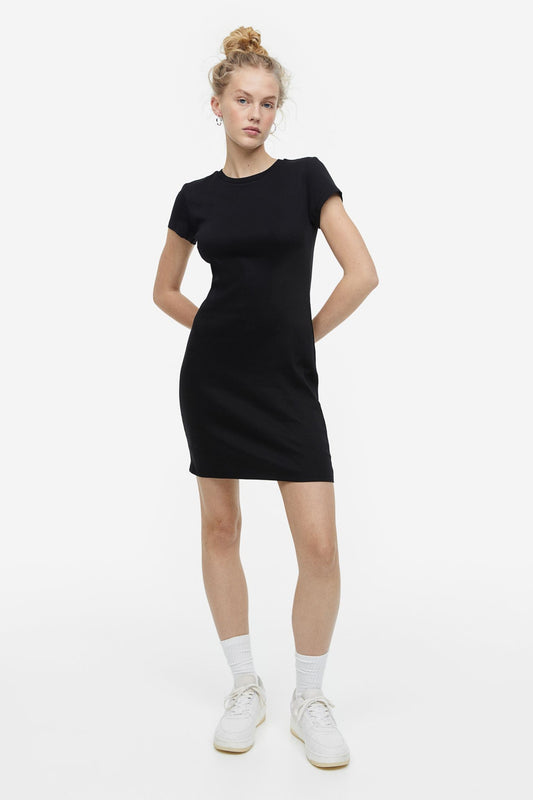 Cotton Black bodycon dress
